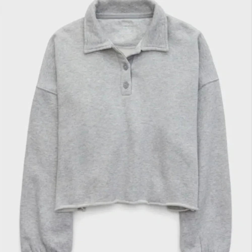 Aerie Cropped Collared Sunday Sweatshirt - Picture 6 of 6